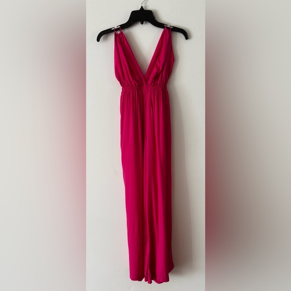 rosevelvet Pants - Rosevelvet Hot Pink Sexy Date Night Backless Jumpsuit medium new medium